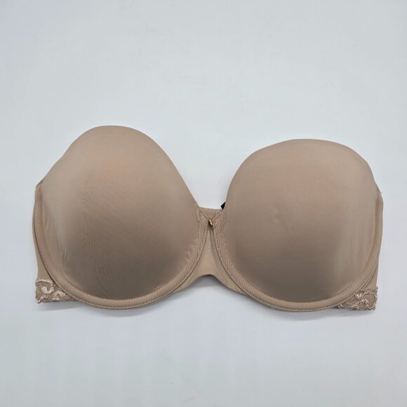 Natori Pure Luxe Strapless Bra Womens 34D Beige Convertible Underwire Contour - Picture 11 of 12